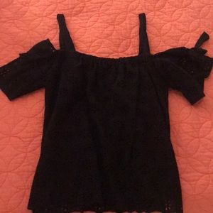 Black off the shoulder tank